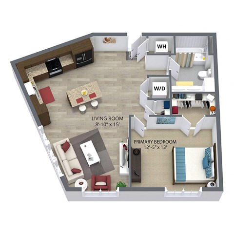 A1 Floor Plan at Aster Apartments, Beachwood, OH 44122